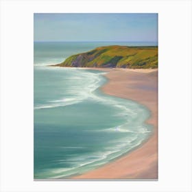 Rhossili Bay Gower Peninsula Wales Monet Style Canvas Print
