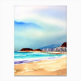 Amadores Beach 4, Gran Canaria, Spain Watercolour Canvas Print