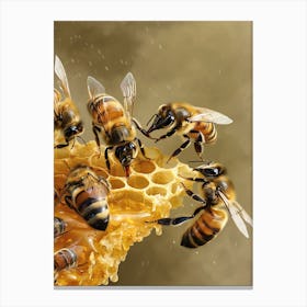 Africanized Honey Bee Realism Illustration 13 Canvas Print