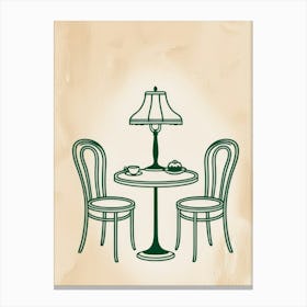 Table And Chairs Vector 2 Canvas Print