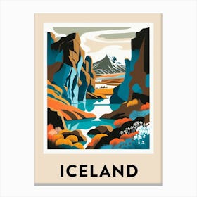 Iceland 3 Vintage Travel Poster Canvas Print