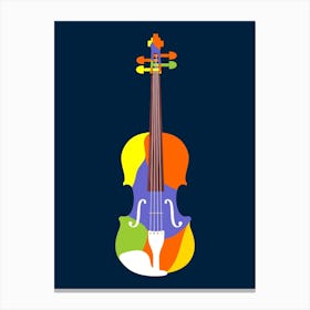 Violin Colorful Pop Art Canvas Print