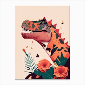 Carnotaurus Terrazzo Style Dinosaur Canvas Print