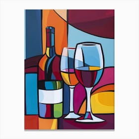 Wine And Glasses 2 Canvas Print