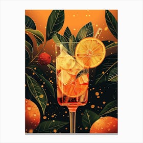 Cocktail With Oranges And Leaves 2 Canvas Print