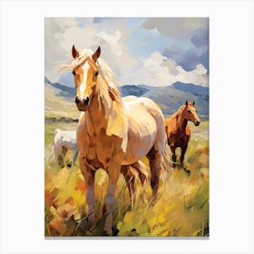 Horses Painting In Cotacachi, Ecuador 2 Canvas Print