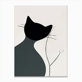 Cat Line Art Abstract 3 Canvas Print