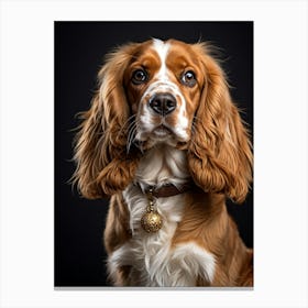 Golden And White English Cocker Spaniel Fluff Surrounding Soft Happy Gaze Purebred Demeanor Sitti (2) 1 Toile