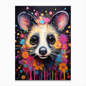 A Gangster Possum Vibrant Paint Splash 1 Canvas Print