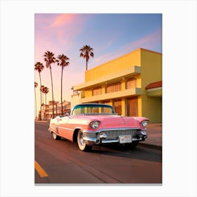 California Dreaming - L.A Pink Cadillac Canvas Print