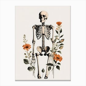 Floral Skeleton Botanical Anatomy (32) Canvas Print