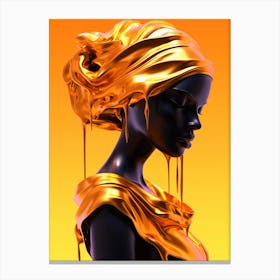 Fluid Golden Woman Canvas Print