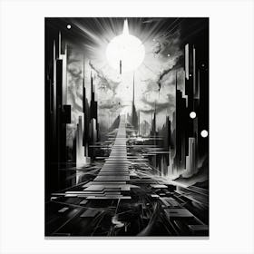Enlightenment Abstract Black And White 2 Canvas Print
