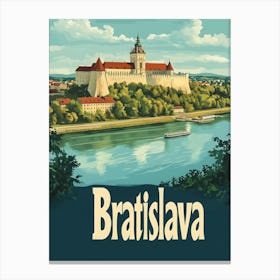 Aihrgdesign A Mid Century Modern Travel Poster For Bratislava Canvas Print