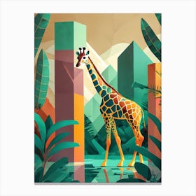 Giraffe In The Jungle 1 Canvas Print