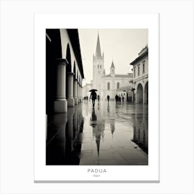 Poster Of Padua, Italy, Black And White Analogue Photography 4 Canvas Print