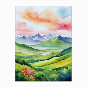 Watercolor Landscape Painting 8 Canvas Print