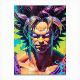 Goku Dragon Ball Z Neon Iridescent (15) Canvas Print