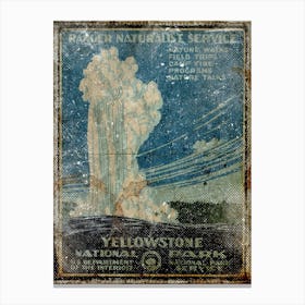 Vintage Travel Poster ― Yellowstone National Park 1 Canvas Print