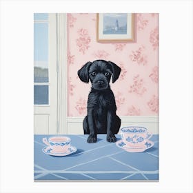 Animals Having Tea   Puppy Dog 7 Canvas Print