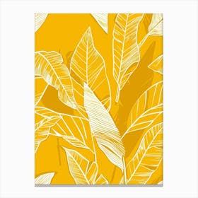 Seamless Pattern With Tropical Leaves Canvas Print