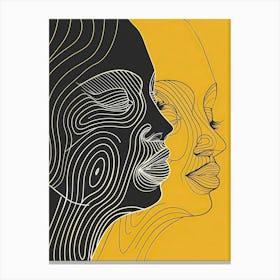 Line Art Intricate Simplicity In Yellow 3 Canvas Print