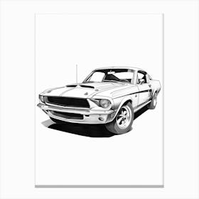 Ford Mustang Line Drawing 9 Canvas Print