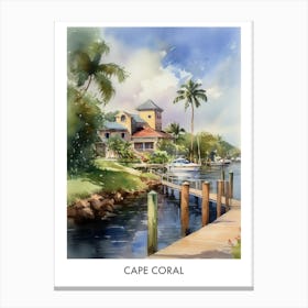 Cape Coral Watercolor 2 Travel Poster Canvas Print