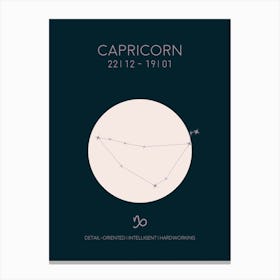 Capricorn Star Sign In Dark Canvas Print