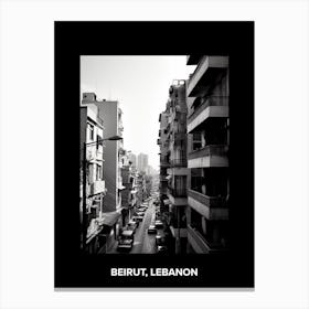 Poster Of Beirut, Lebanon, Mediterranean Black And White Photography Analogue 6 Canvas Print