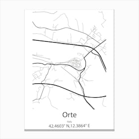 Orte,Italy Minimalist Map Leinwandbild