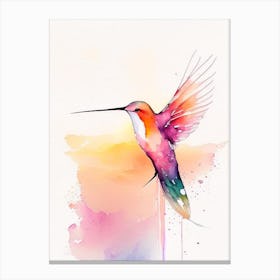 Hummingbird At Sunrise Minimalist Watercolour 2 Canvas Print