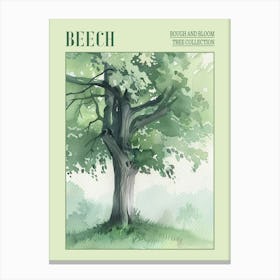 Beech Tree Atmospheric Watercolour Painting 3 Poster Canvas Print