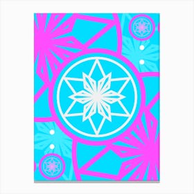 Geometric Glyph Abstract in White and Bubblegum Pink and Candy Blue n.0050 Canvas Print