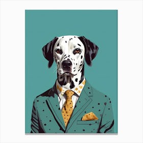 Dalmatian Dog Portrait In A Suit (25) Canvas Print