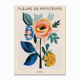 Spring Floral French Poster  Rose 8 Canvas Print