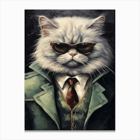 Gangster Cat Persian Cat 2 Canvas Print