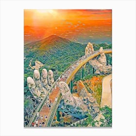 Golden Bridge - Da Nang - Viet Nam Canvas Print