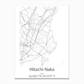 Hitachi Naka,Japan Minimalist Map Canvas Print