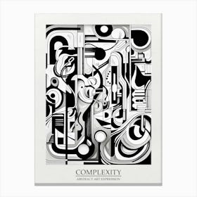Complexity Abstract Black And White 1 Poster Canvas Print