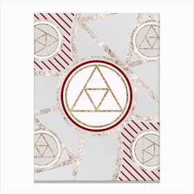 Geometric Abstract Glyph in Festive Gold Silver and Red n.0003 Canvas Print