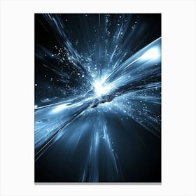 Abstract Blue Light Burst Canvas Print