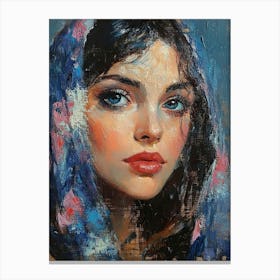 Portrait Of A Woman Handmade Canvas Print