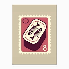 Postage Stamp With Fish Canvas Print