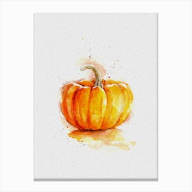 Watercolor Pumpkin Painting Canvas Print