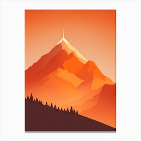 Misty Mountains Vertical Composition In Orange Tone 12 Canvas Print