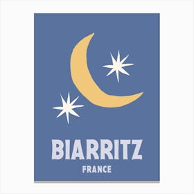 Biarritz, France, Graphic Style Poster 2 Canvas Print