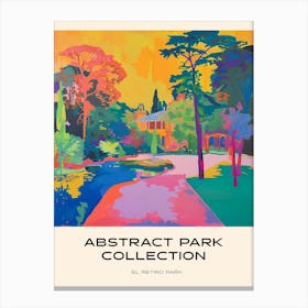Abstract Park Collection Poster El Retiro Park Madrid Spain 3 Canvas Print