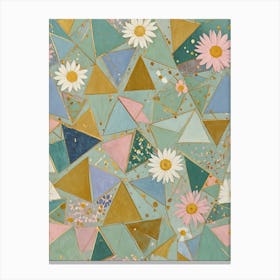 Daisies, Triangles and Confetti Canvas Print