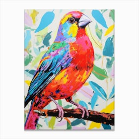 Colourful Bird Painting Finch 4 Canvas Print